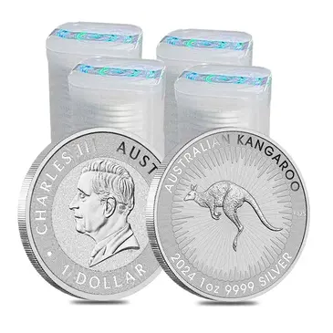 Default Lot of 100 - 2024 1 oz Australian Silver Kangaroo Perth Mint BU