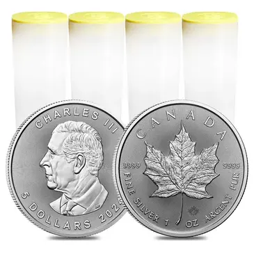 Default Lot of 100 - 2024 1 oz Canadian Silver Maple Leaf Coin BU