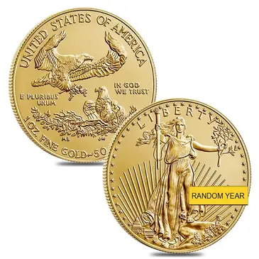 Default Lot of 2 - 1 oz Gold American Eagle $50 Coin BU (Random Year)