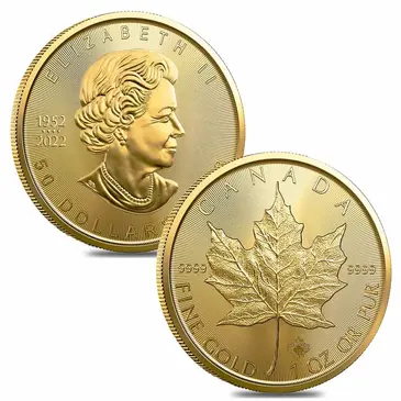 Default Lot of 2 - 2023 1 oz Canadian Gold Maple Leaf $50 Coin .9999 Fine BU