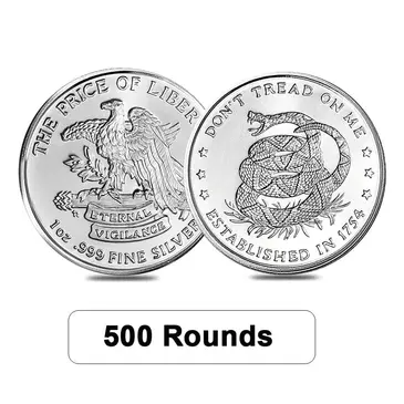 Default <p>Lot of 500 - 1 oz Don't Tread On Me Silver Round .999 Fine</p>