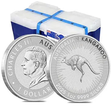 Default Monster Box of 250 - 2025 1 oz Australian Silver Kangaroo Perth Mint BU