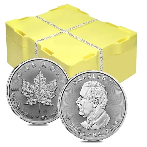 Default Monster Box of 500 - 2026 1 oz Canadian Silver Maple Leaf Coin BU