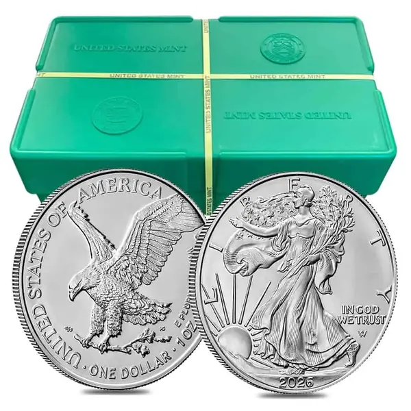 Default Monster Box of 500 - 2026 1 oz Silver American Eagle $1 Coin BU