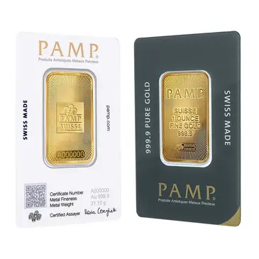 Default New Design 1 oz PAMP Suisse Gold Bar .9999 (CertiPAMP Assay)