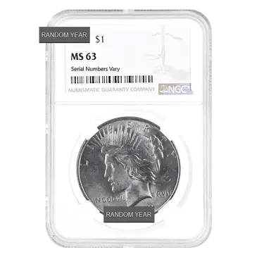 American Peace Silver Dollar $1 NGC MS 63 (Random Year, 1922-1935)