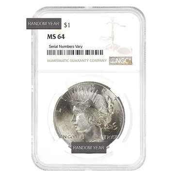 American Peace Silver Dollar $1 NGC MS 64 (Random Year, 1922-1935)