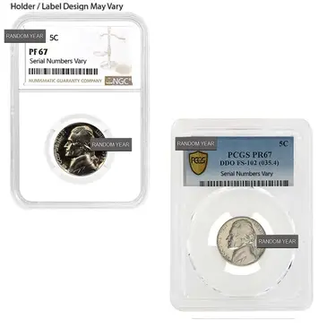 Default Proof Jefferson Nickel 5C NGC/PCGS PF 67 (Random Year)