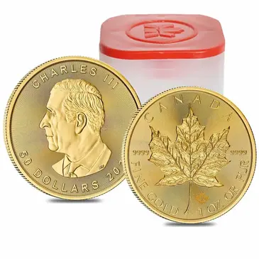 Default <p>Roll of 10 - 2024 1 oz Canadian Gold Maple Leaf $50 Coin BU</p>