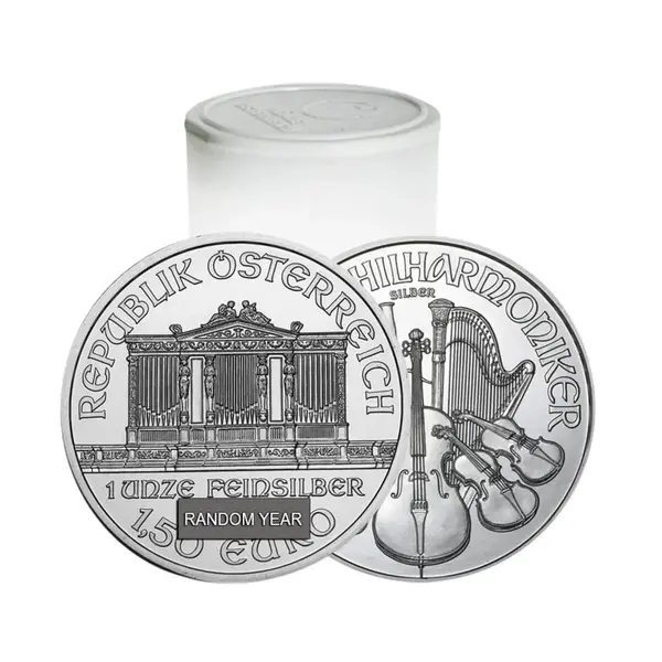 Default Roll of 20 - 1 oz Austrian Silver Philharmonic Coin BU (Random Year)