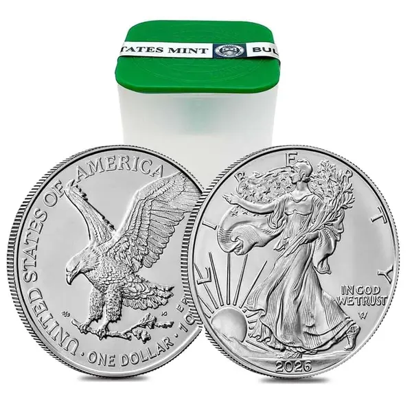 Default Roll of 20 - 2026 1 oz Silver American Eagle $1 Coin BU