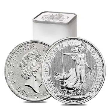 Default Roll of 25 - 2023 Great Britain 1 oz Silver Britannia Coin .999 Fine BU (Lot, Tube of 25)