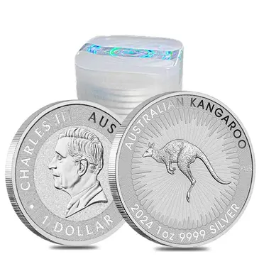 Default Roll of 25 - 2024 1 oz Australian Silver Kangaroo Perth Mint BU