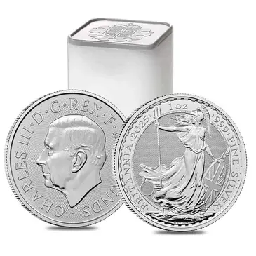 Default Roll of 25 - 2025 Great Britain 1 oz Silver Britannia BU