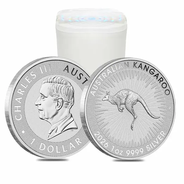 Default Roll of 25 - 2026 1 oz Australian Silver Kangaroo Perth Mint BU
