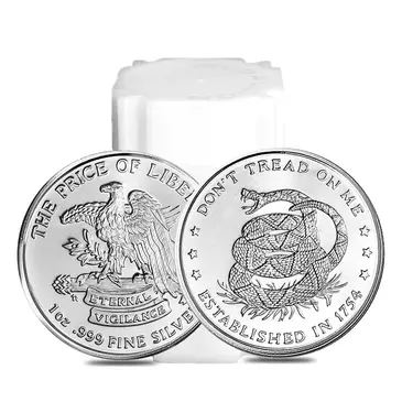 Default Tube of 20 - 1 oz Don't Tread On Me Silver Round .999 Fine