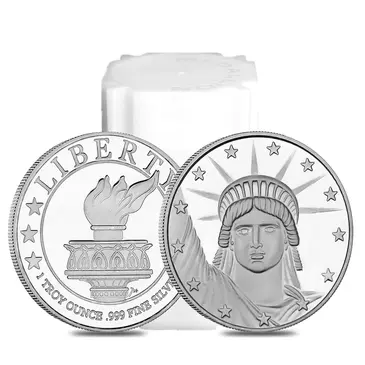 Default Tube of 20 - 1 oz SilverTowne Lady Liberty Silver Round .999 Fine