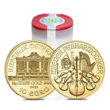 Default Tube of 20 - 2023 1/10 oz Austrian Gold Philharmonic Coin BU