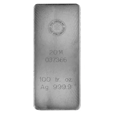 Default Vintage 100 oz Royal Canadian Mint (RCM) Silver Bar .9999 Fine