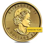 1/10 oz Canadian Gold Maple Leaf $5 Coin (Random Year)