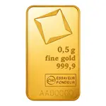 1/2 Gram Gold Bar Valcambi Suisse .9999 Fine (in Assay)