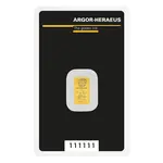 1 gram Argor Heraeus Gold Bar .9999 Fine (In Assay)