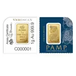 1 gram Gold Bar - PAMP Suisse Lady Fortuna .9999 Fine (In Assay from Multigram+25)
