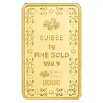 1 Gram PAMP Suisse Star of David Gold Bar .9999 Fine (in Assay)
