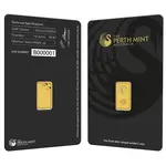 Default 1 gram Perth Mint Gold Bar .9999 Fine (In Assay)