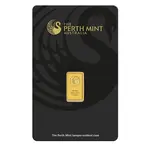 1 gram Perth Mint Gold Bar .9999 Fine (In Assay)