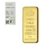 PAMP Suisse 1 Kilo Gold Bar PAMP Suisse .9999 Fine (Cast, w/Assay)