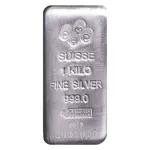 1 Kilo PAMP Suisse Silver Cast Bar .999 Fine (w/Assay)