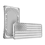 Silvertowne 1 oz American Flag Silver Bar .999 Silver (Sealed)