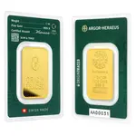 Default 1 oz Argor Heraeus Origin Traced Gold Bar .9999 Fine (in Assay)