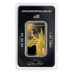 1 oz Asahi American Reserve Columbia Goddess Gold Bar .9999 Fine