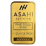 1 oz Asahi Diwali Gold Bar .9999 Fine (in Assay)