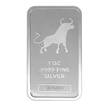 1 oz Bullion Exchanges Silver Bar .9999 Fine