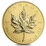 1 oz Canadian Gold Maple Leaf $50 Coin (Random Year)