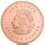 1 oz Copper Aztec Calendar Round .999 Fine