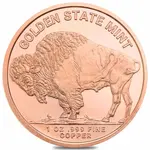 1 oz Copper Golden State Mint Buffalo Round .999 Fine