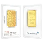 1 oz Credit Suisse Gold Bar .9999 Fine (In Assay)
