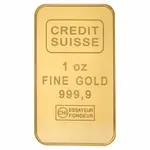 1 oz Credit Suisse Gold Bar .9999 Fine (In Assay)