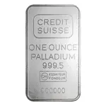 Default 1 oz Credit Suisse Palladium Bar .9995 Fine (w/Assay)