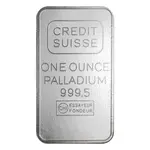 1 oz Credit Suisse Palladium Bar .9995 Fine (w/Assay)