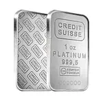1 oz Credit Suisse Platinum Bar .9995 Fine (w/Assay)