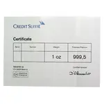 1 oz Credit Suisse Platinum Bar .9995 Fine (w/Assay)