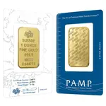1 oz Gold Bar - PAMP Suisse - New Design (In Assay)