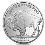 1 oz Golden State Mint Buffalo Silver Round .999 Fine