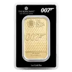1 oz Great Britain James Bond 007 Diamonds Are Forever Gold Bar .9999 Fine (In Assay)