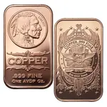 1 oz Indian Head Copper Bar .999 Fine
